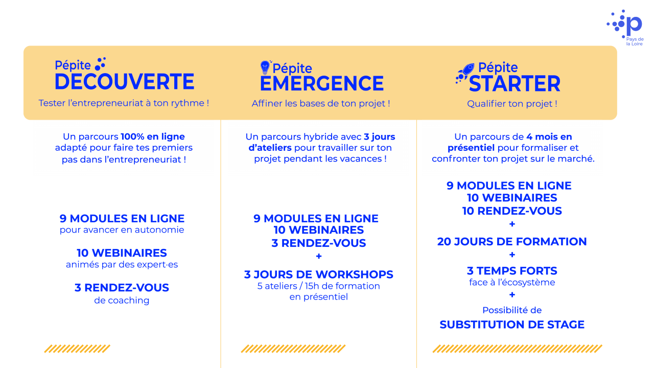 Programme PEPITE : descriptifs des programmes PEPITE Decouverte, PEPITE Emergence, PPITE Starter