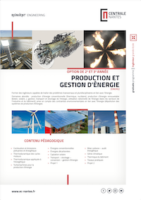 Brochure de l'option Production et gestion d'Énergie