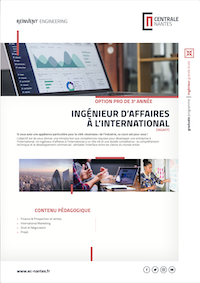 Brochure de l'option Ingénieur d'affaires à l'international