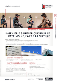 Brochure de l'option professionnelle Ingénierie et numérique pour le patrimoine, l'art et la culture