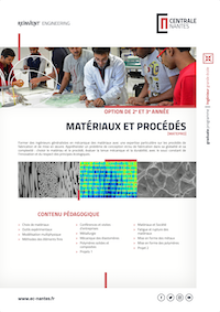 Brochure de l'option Matériaux et Procédés