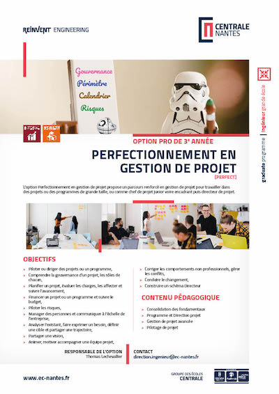 Brochure de l'option Perfectionnement en gestion de projet